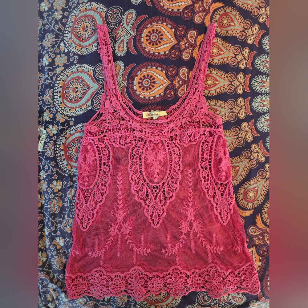 Banana USA, Pink Lace Tank Top